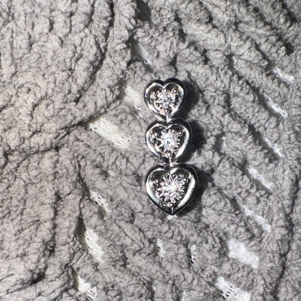 Sterling Silver 925 Triple Heart Pendant